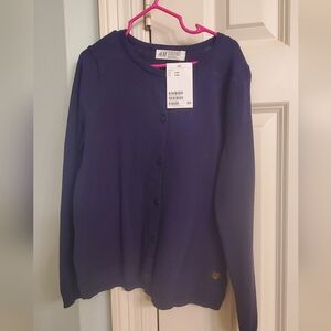 H&M Navy Blue Button Down Sweater Size 6-8 Yr